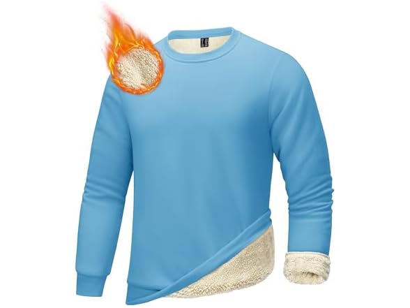 Faskunoie Men (M) Sherpa Lined Pullover Sweatshirt