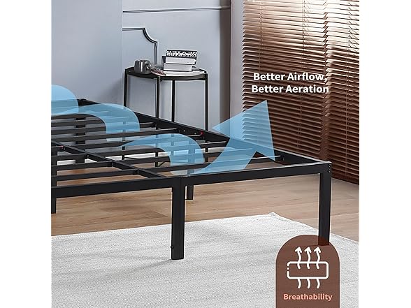 PrimaSleep 18" Tall Full Steel Slat Bed