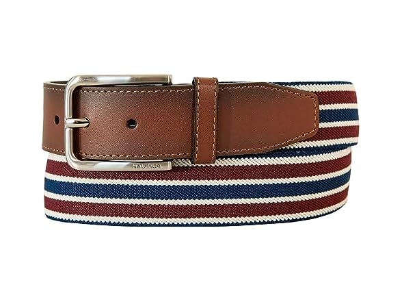 Nautica Mens Belt Navy Red (S)