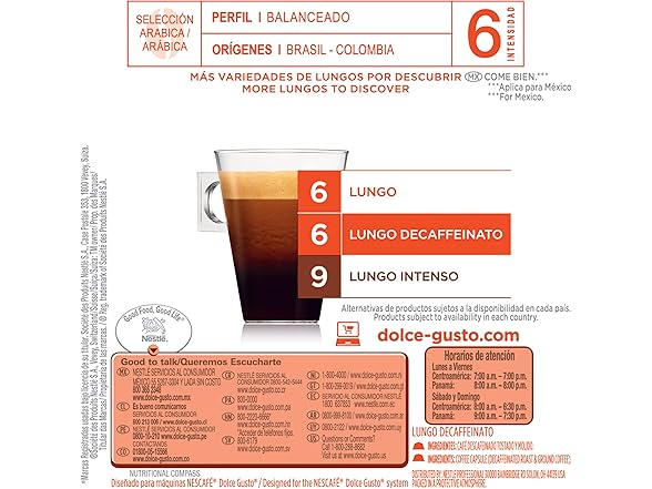 3PK Nescafe Dolce Gusto Coffee Pods, Lungo Decaf