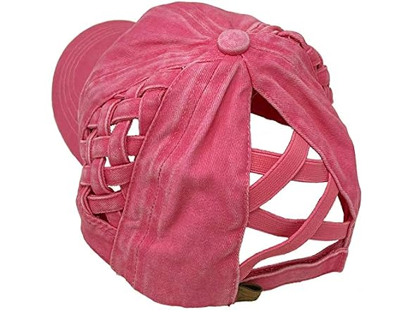 C.C (OS) Ponytail Criss Cross Messy Buns Pink