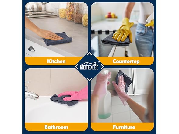 HOMEXCEL APP-Auto-149 20 Pcs Microfiber Cloths Grey