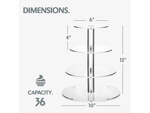 4-Tier Acrylic Cupcake Stand For 36 Cupcakes