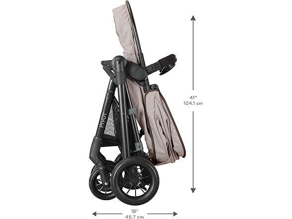 Evenflo Pivot Modular Travel System with LiteMax Infant Car Seat with Anti-Rebound Bar (Desert Tan)