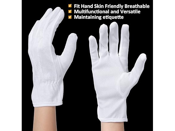 24 Pairs White Parade Gloves