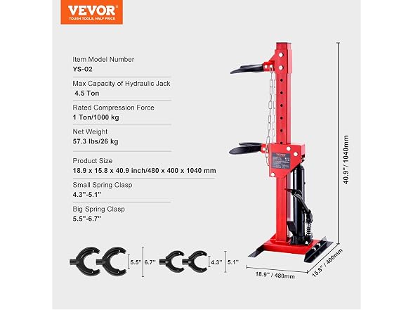 Hydraulic Strut Spring Compressor - 4.5