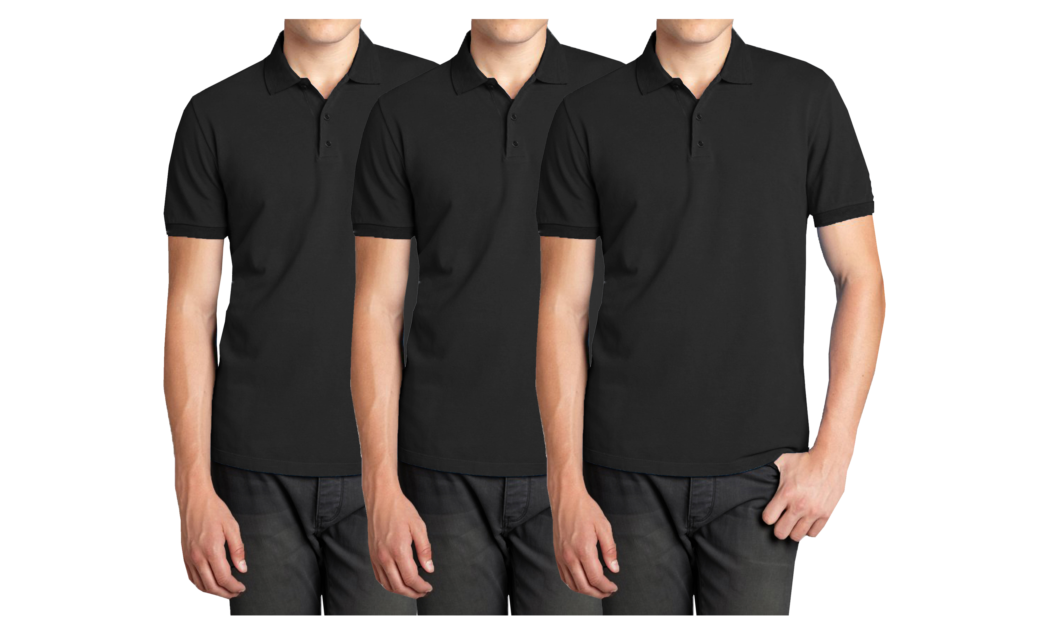 Mens 3PK S/S Pique Polo Shirts - Gallery 18