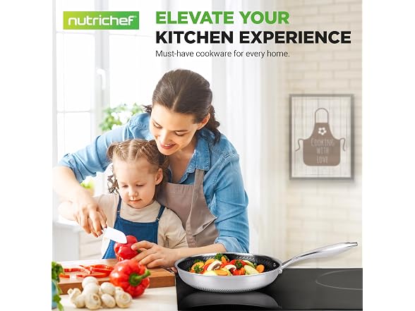 NutriChef 10" Stainless Steel Frying Pan