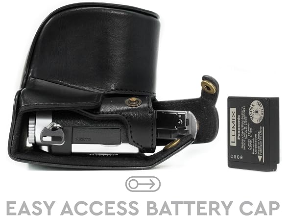 MegaGear Ever Ready Leather Camera Case and Strap (Black)