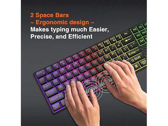 Large Print RGB Backlit Keyboard