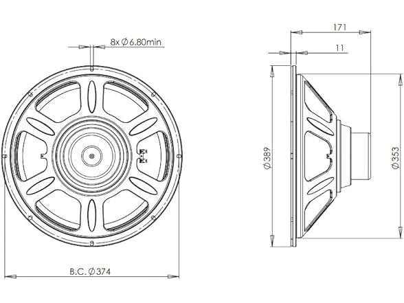 B&C Speakers 15-inch LF Driver Audio Woofer Cone