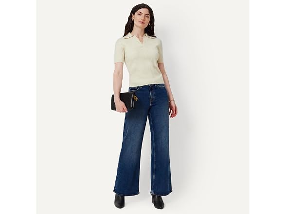 Amazon Essentials Women Short Sleeve Polo Sweater