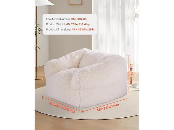 Bean Bag Chair, 3.9FT BeanBag Sofa