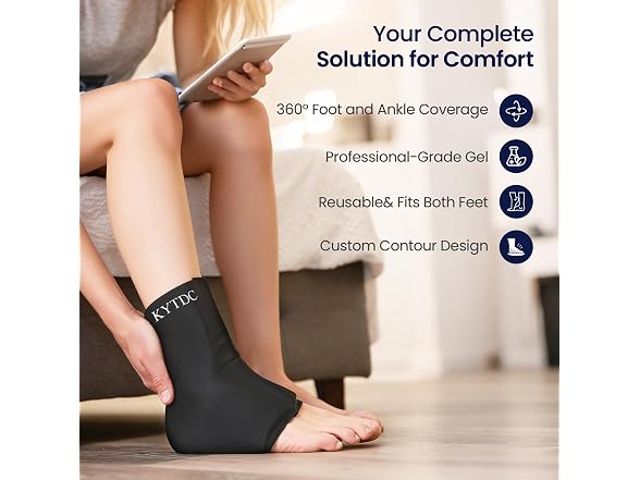 KYTDC Ankle Ice Pack Wrap for Swelling