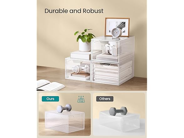 SONGMICS Shoe Boxes, Set of 6