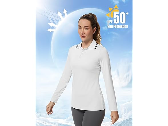 Ggov Women Golf Polo Shirts Long Sleeve UPF Shirts