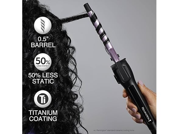 Remington Anti-Static ½-Inch Clipped Curling Iron