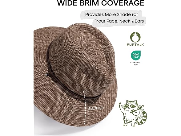 FURTALK Sun Hat with Wind Lanyard UPF