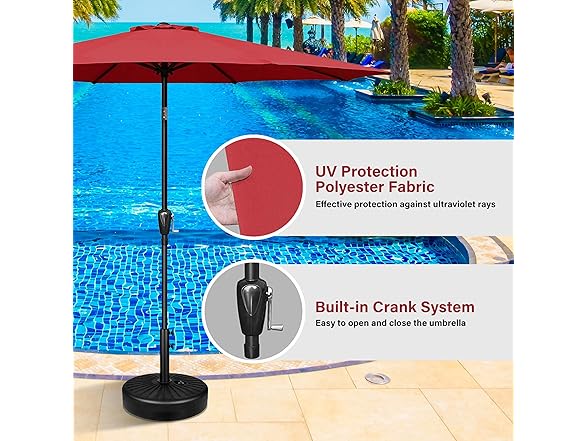 HealSmart 9' Outdoor Patio Umbrella