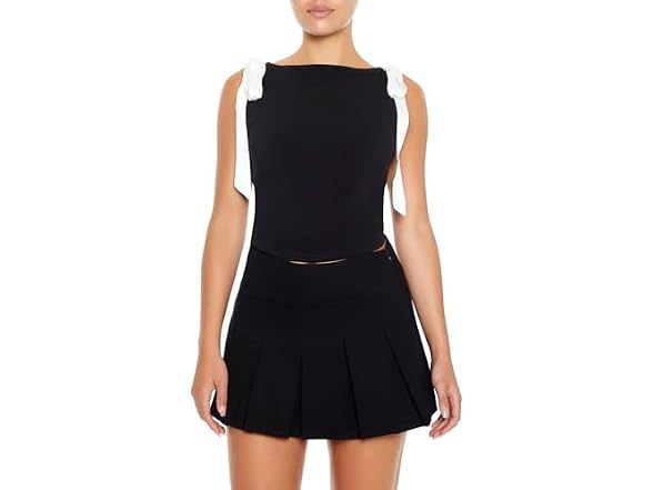 Forever 21 (XL) Sleeveless Satin Bow Top