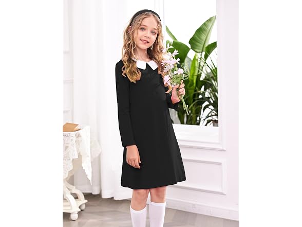 Girls Peter Pan Collar T-Shirt Dress