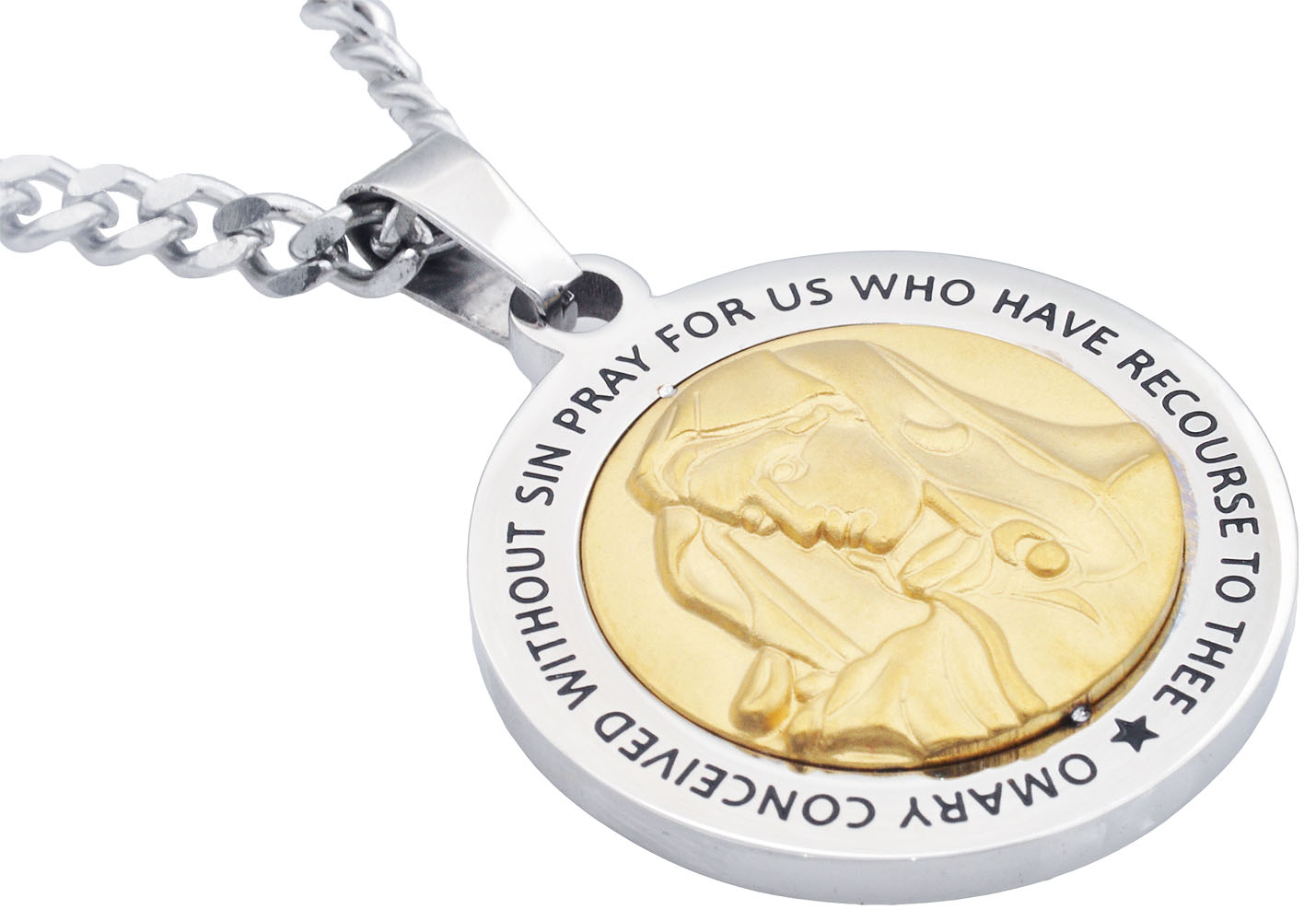 Stainless Steel Saint Mary Necklace - Gallery 2