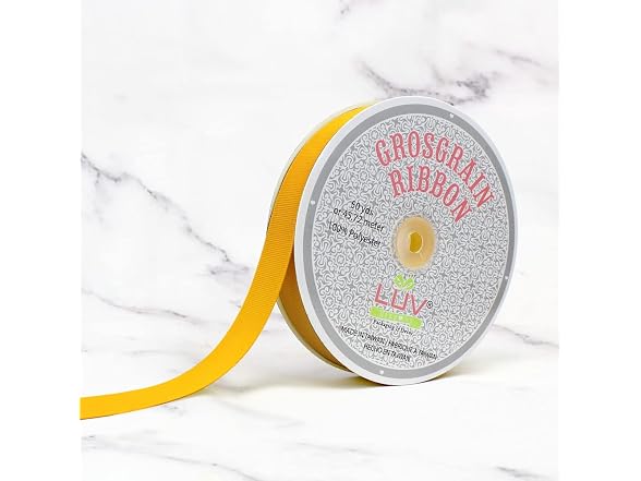 LUV RIBBONS 7/8" Solid Grosgrain, Light Gold