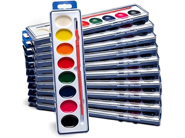 Fun Express Watercolor Paint Trays, 12