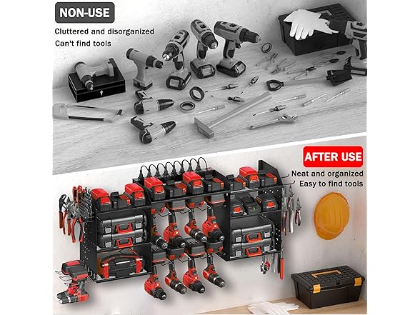HWWPBG Tool Organizer Wall Mount w/ Charging Station