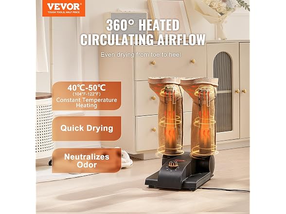 180° Foldable 2 Tubes Shoe Dryer, Portable Boot
