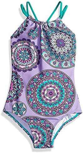 Kanu Surf Girls Beach Sport Halter One Piece Swimsuit, Jasmine Purple, 14