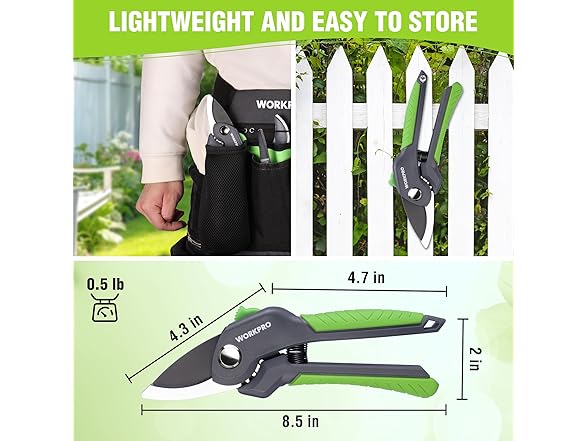 WORKPRO 8.5 Bypass Pruning Shear