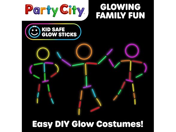 Party City 300 Neon Glow Sticks (Bulk)