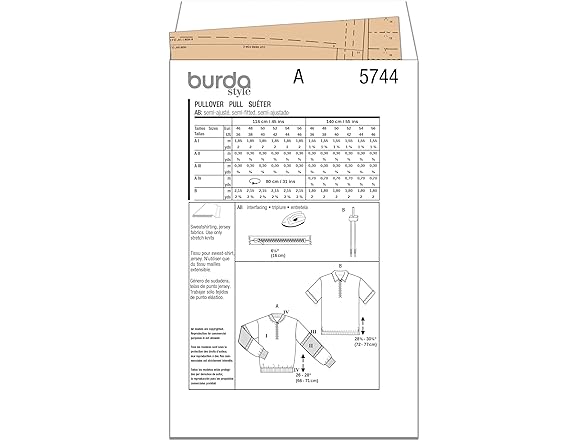 Burda Top Sewing Pattern, Multicolor