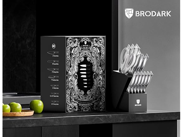 BRODARK 15-Piece Knife Block Set
