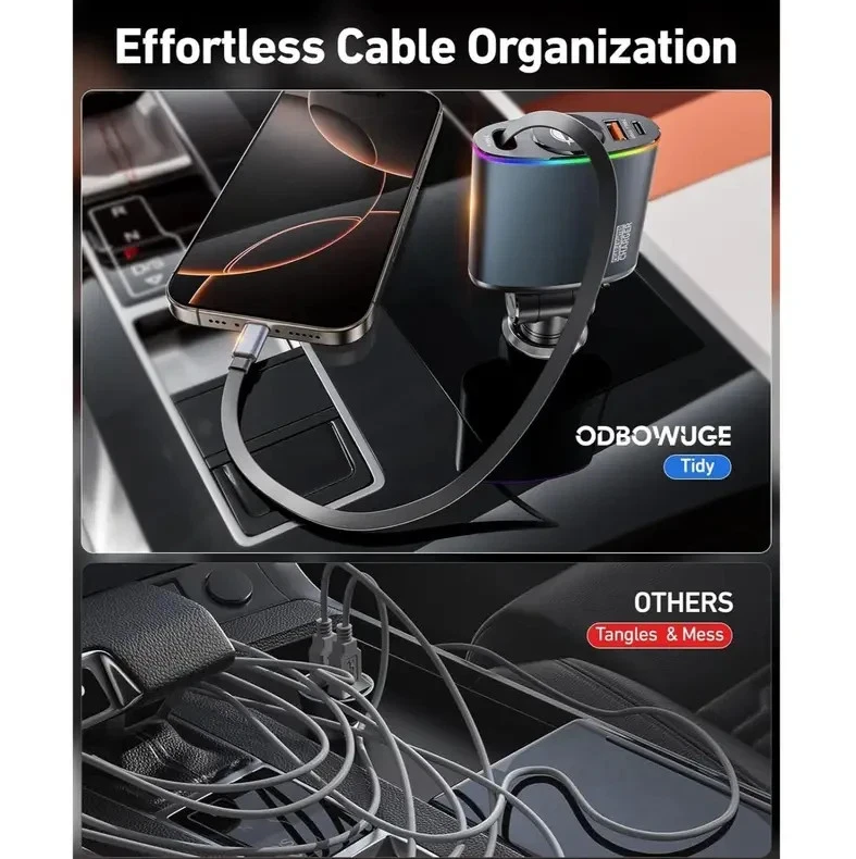 2-PK 3 in 1 Retractable Car Charger - Gallery 13