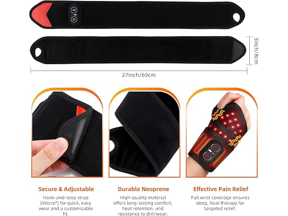 DeMoce Cordless Heated Wrist Brace Pad