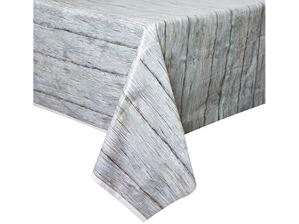 Gray Rustic Wood Plastic Table Cover
