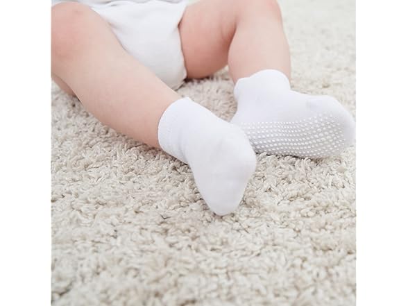 9 Pair Baby Non-Slip Crew Socks