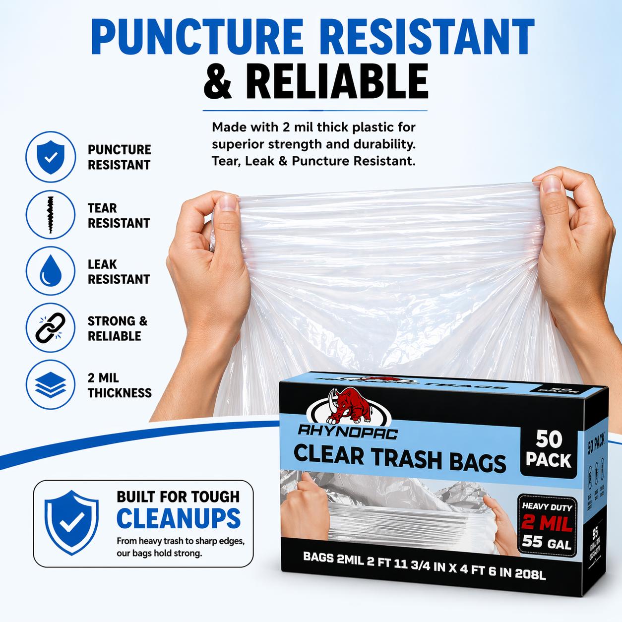 55 Gallon 2 Mil Clear Trash Bags - Gallery 13