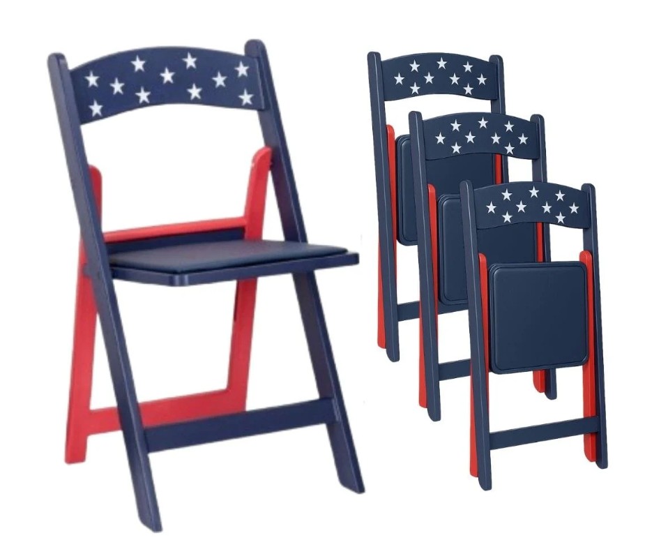 Red White and Blue Old Glory Resin Folding Chair, 4 Chair Pack - Gallery 6