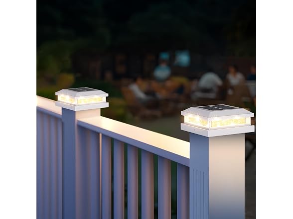 Brightever Solar Post Cap Lights Outdoor 12-Pack White