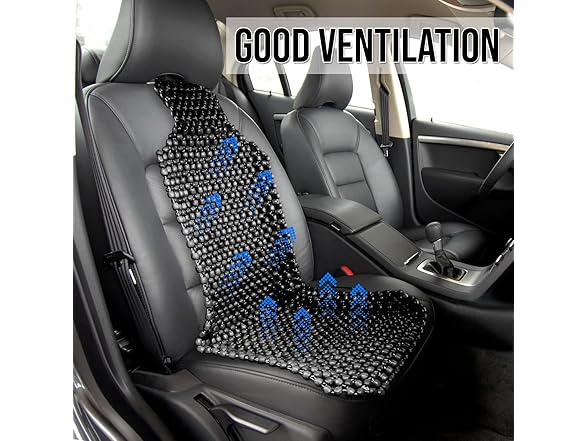 Zone Tech SE0036 Black Wood Beaded Seat Cushion 2 pack