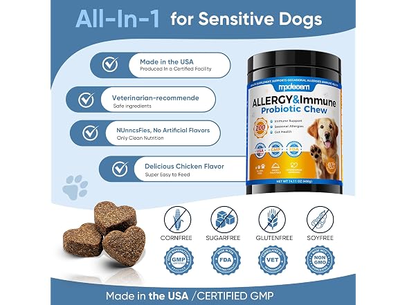 Mpdeoem Dog Allergy Chews -(200 Ct)