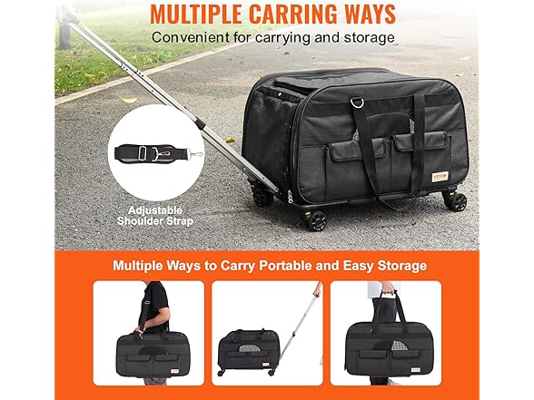 VEVOR Cat Carrier with Wheels