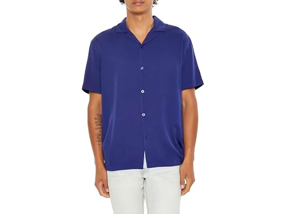Forever 21 Cuban Collar Short-sleeve Shirt