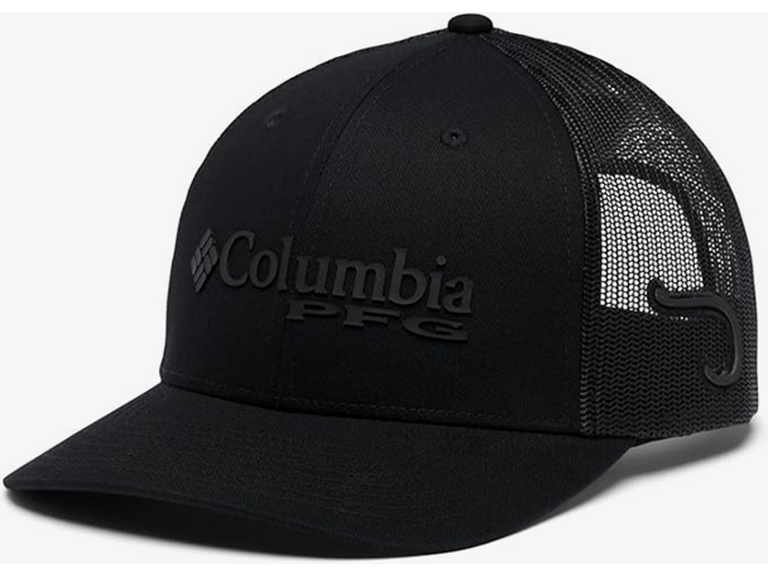 Columbia Unisex PFG Mesh Snap Back Ball Cap, Black, Hook