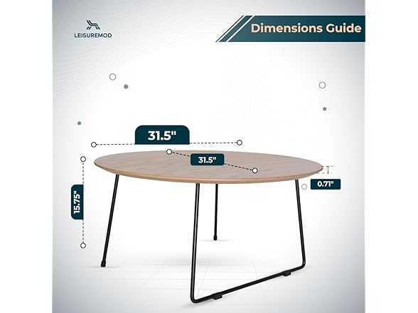 LeisureMod Pemborke Round Coffee Table