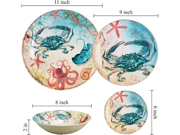 Supreme Housewares 4-Piece 6 Inch Melamine Roun