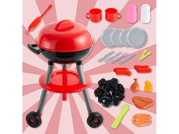 24 Piece Kids BBQ Cooking Playset